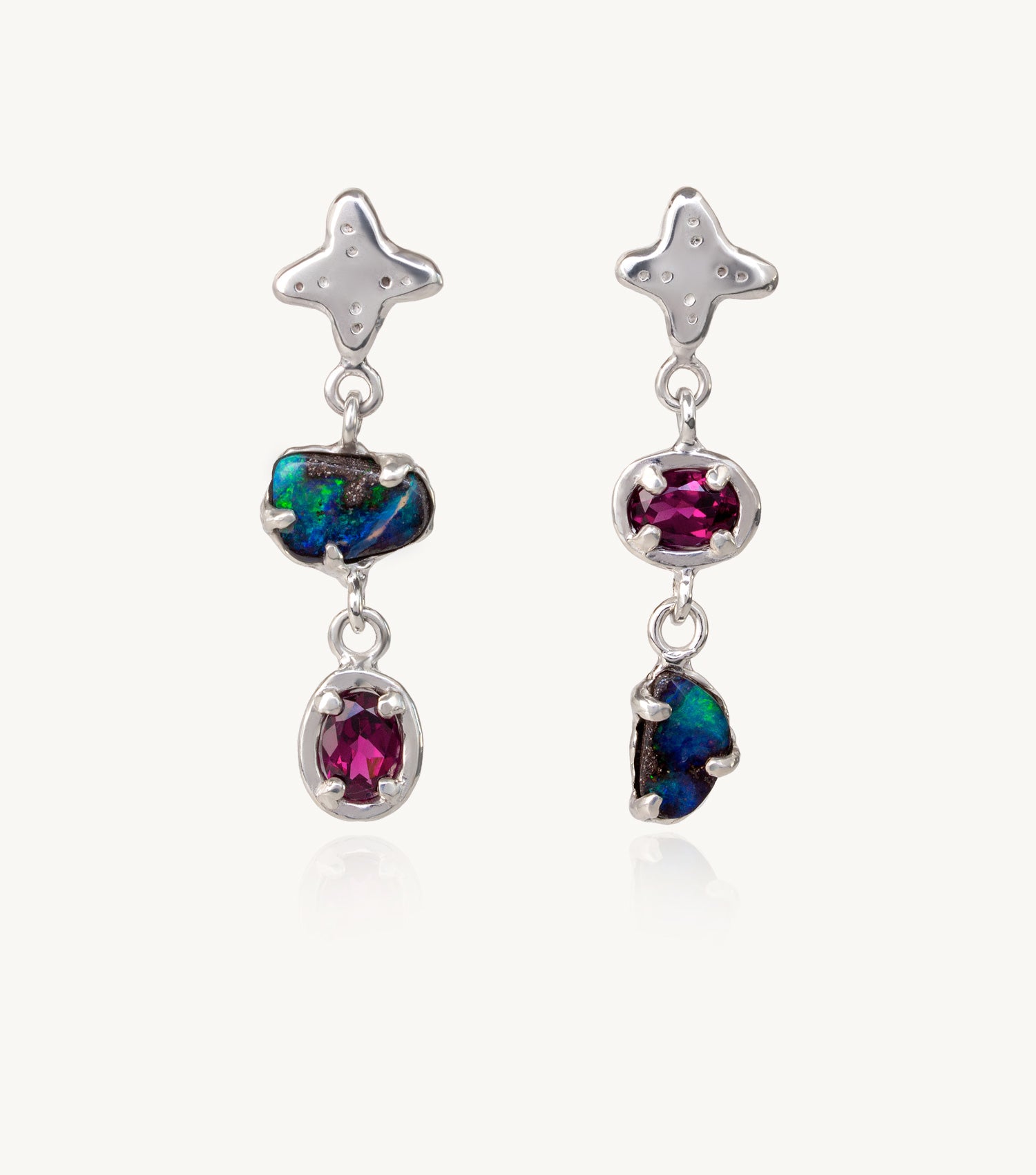 NYANZA OPAL & GARNET DROP EARRINGS