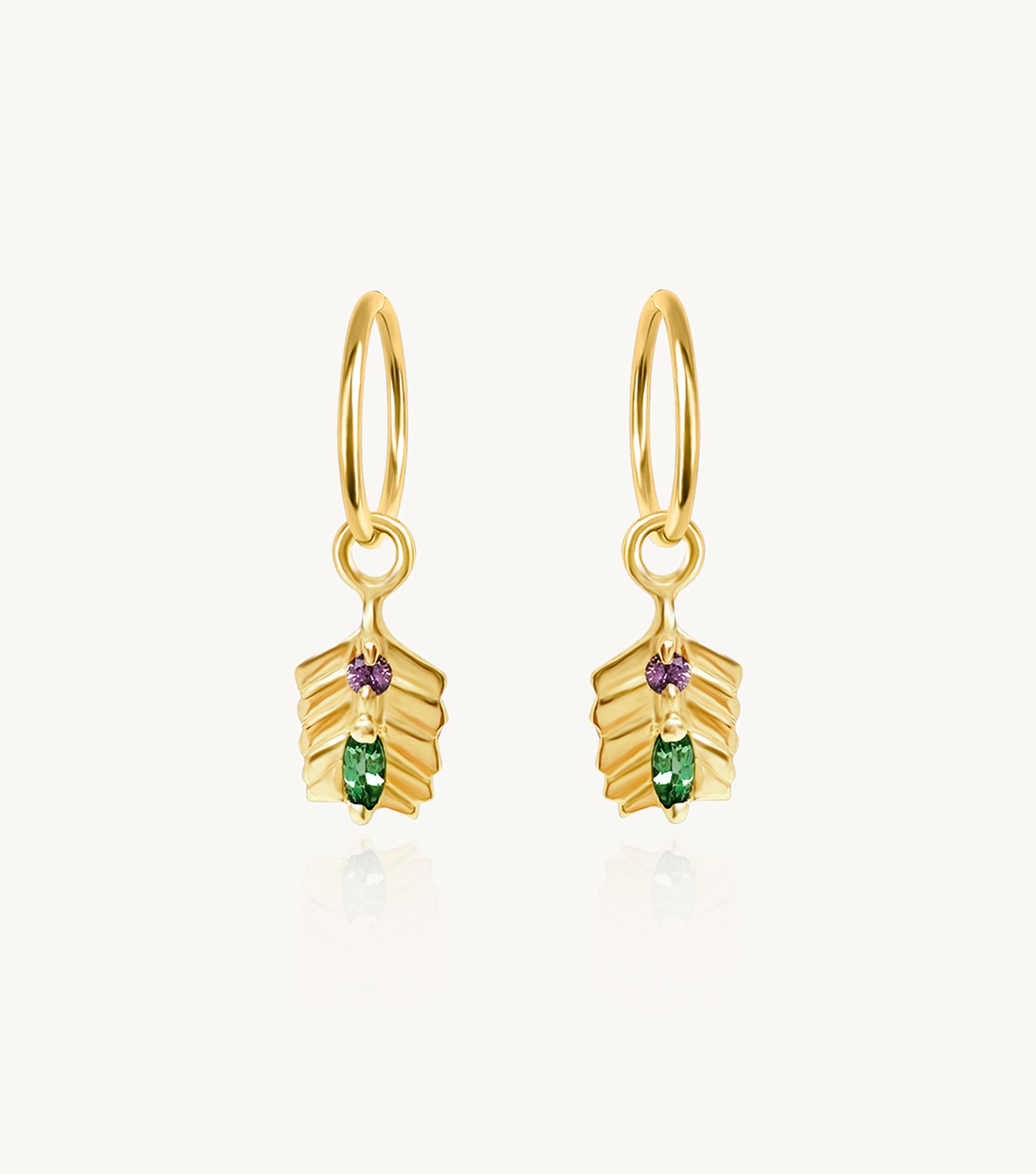 AYA CHARM HOOPS 9CT GOLD