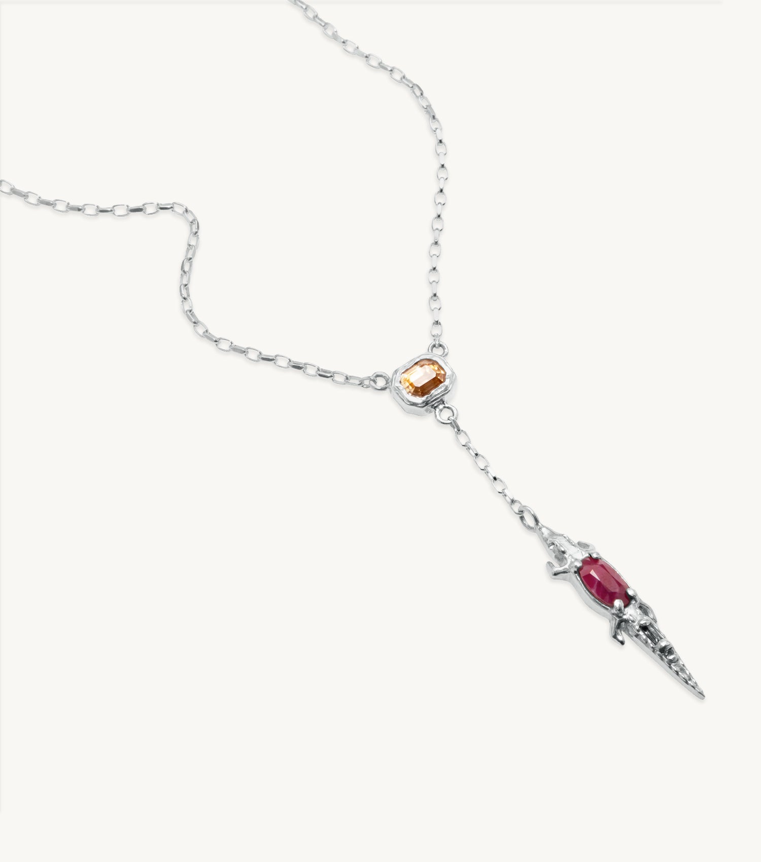 MAMBA CROCODILE ZIRCON LARIAT NECKLACE