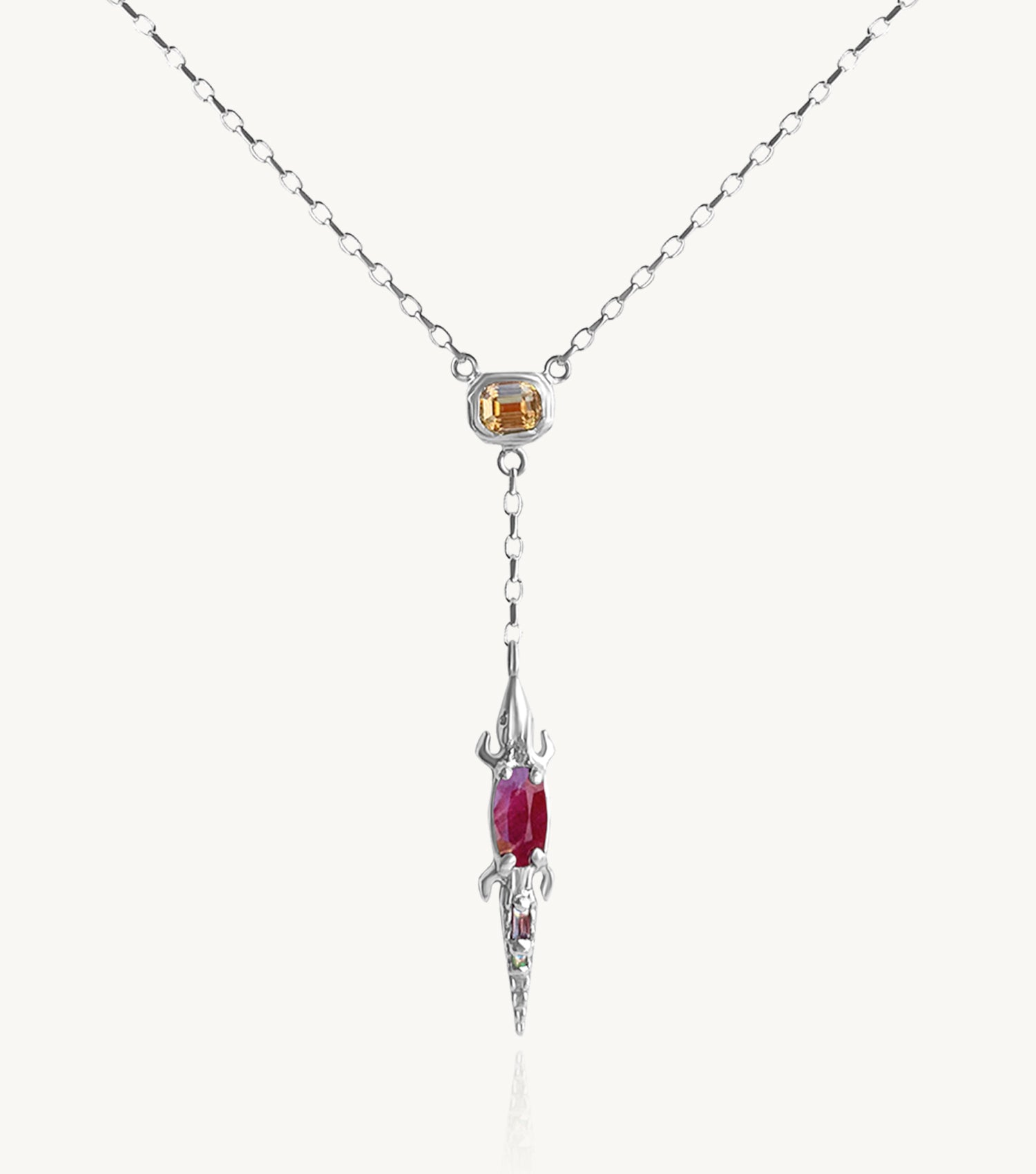 MAMBA CROCODILE ZIRCON LARIAT NECKLACE